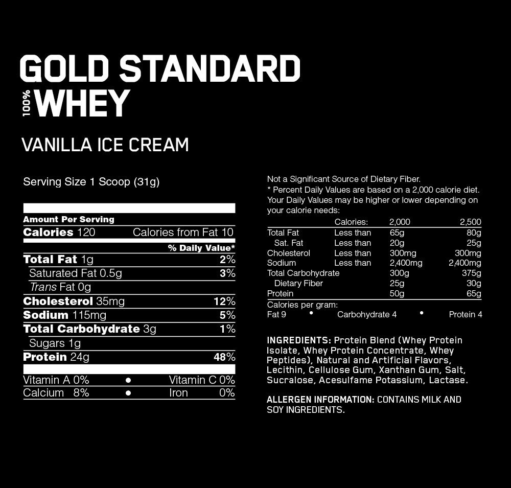Gold Standard 100% Whey - 5 Libras - Imagen 2