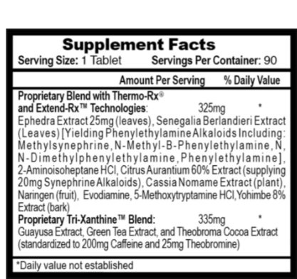 Lipodrene hardcore negro 90 pastillas - Imagen 2