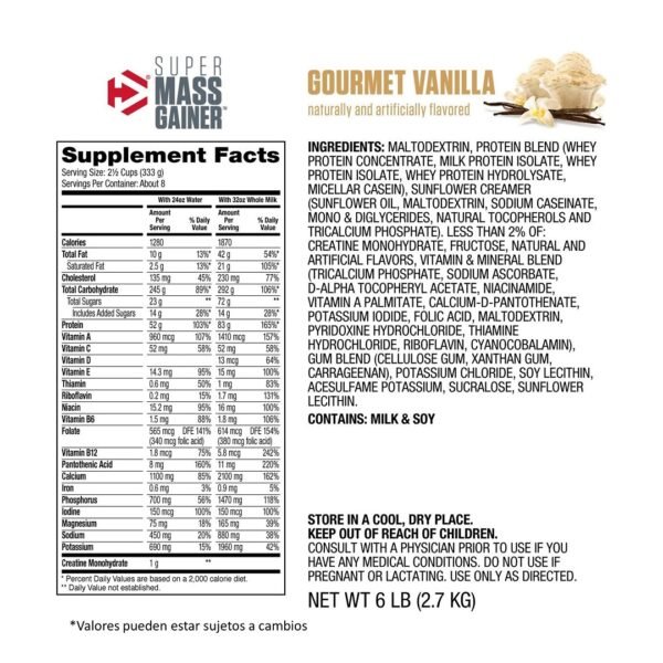 Super Mass Gainer Dimatize 6 libras - Imagen 3